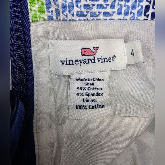 VINEYARD VINES Whale Patchwork Print Aurora Strapless Dress - Size 6 - Picture 7 of 7